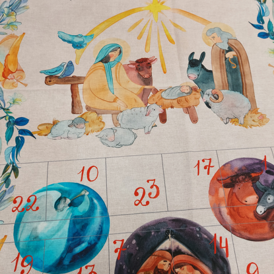 Calendrier de l'avent à coudre Crèche de Noël