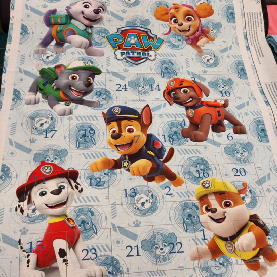 Calendrier de l'avent à coudre Pat'Patrouille