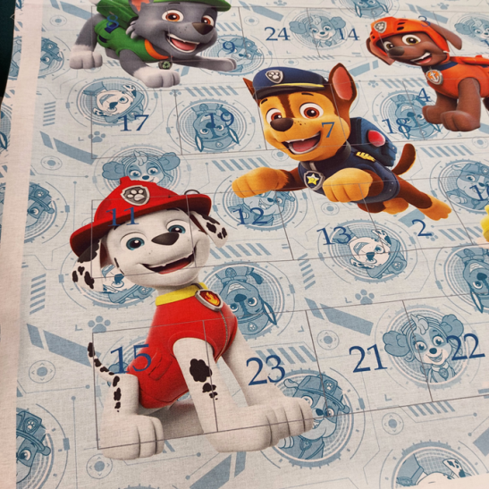 Calendrier de l'avent à coudre Pat'Patrouille