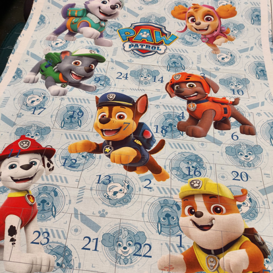 Calendrier de l'avent à coudre Pat'Patrouille