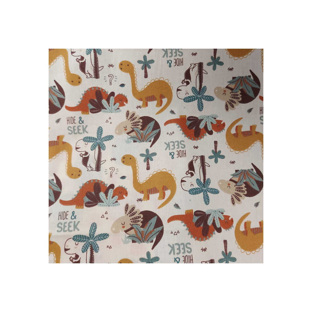 Tissu coton enfant imprimé dinosaure