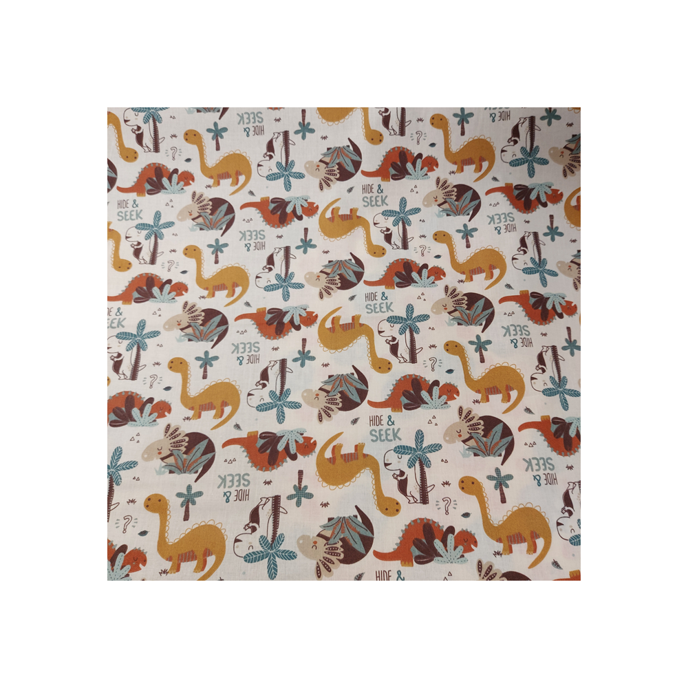 Tissu coton enfant imprimé dinosaure