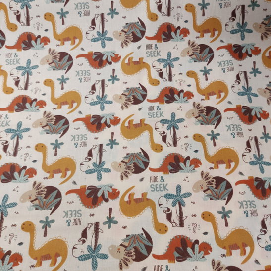 Tissu coton enfant imprimé dinosaure