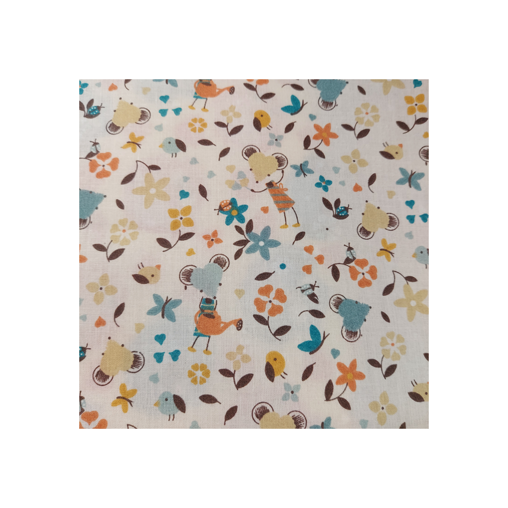 Tissu coton enfant imprimé petite souris
