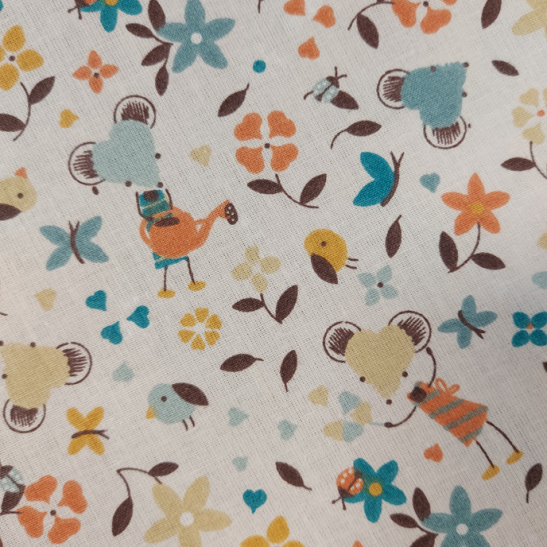 Cotton material  print with little mousse