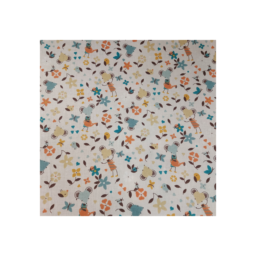 Cotton material  print with little mousse
