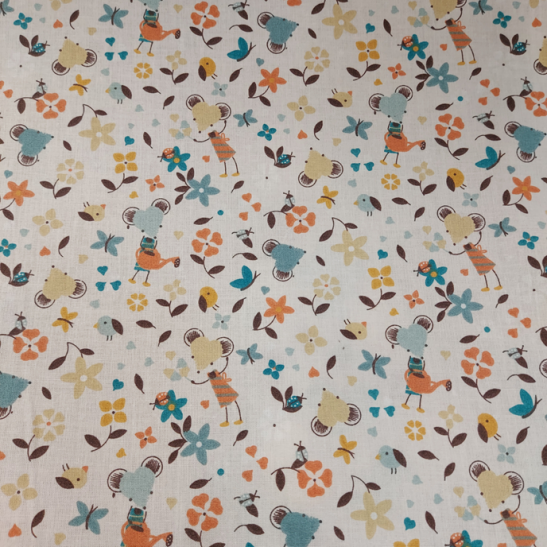 Tissu coton enfant imprimé petite souris
