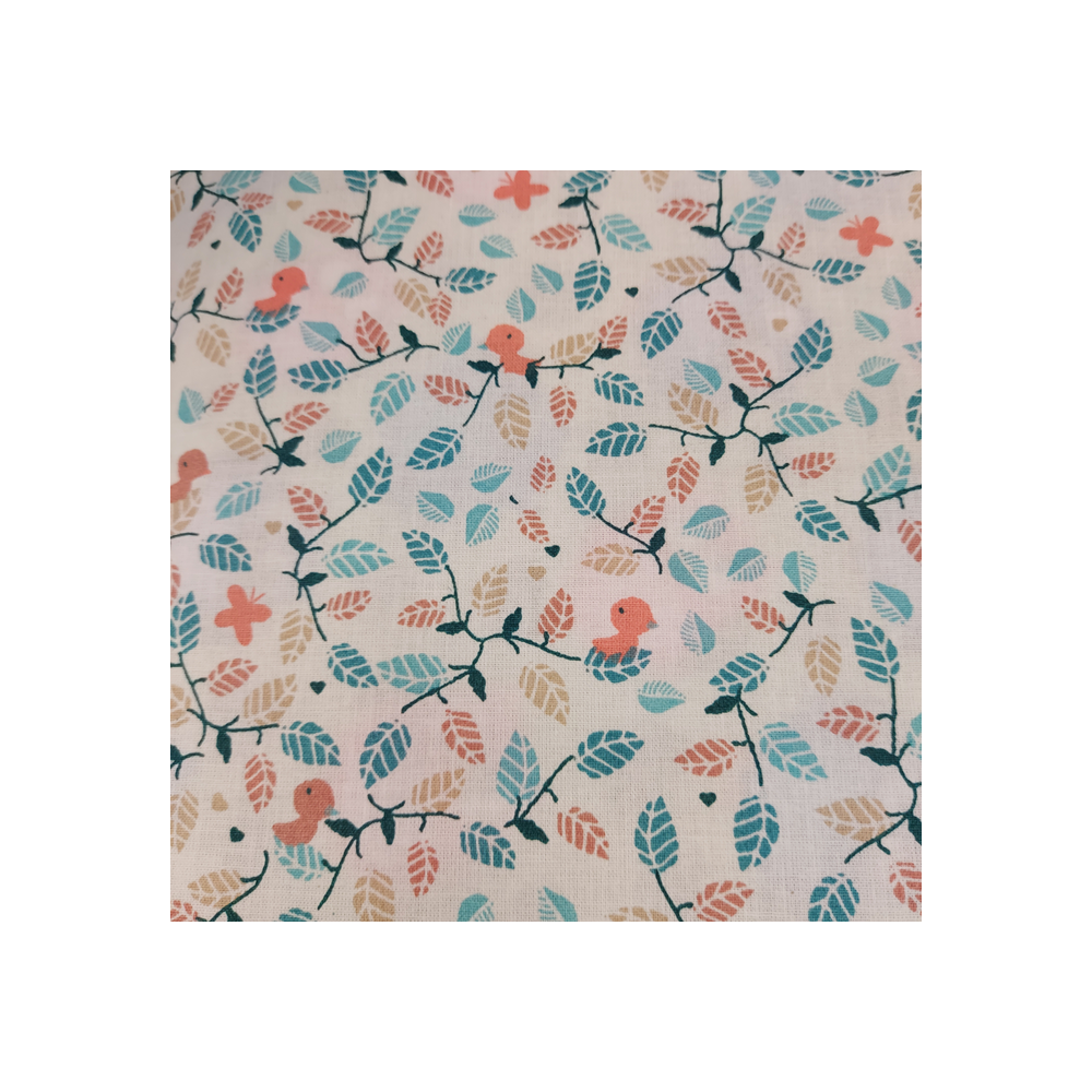 Cotton material  print with baby bird