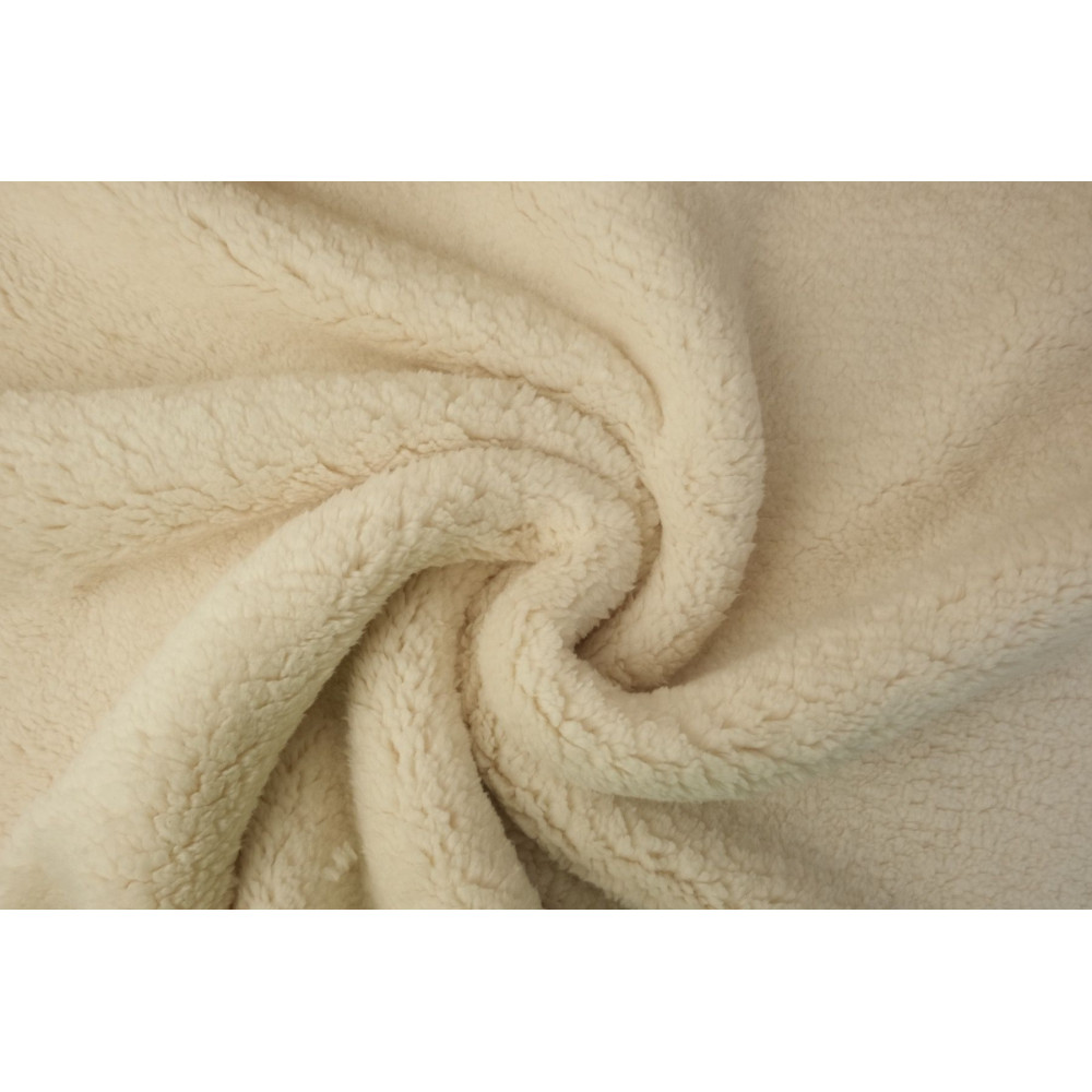 Polar fleece teddy material  color ecru