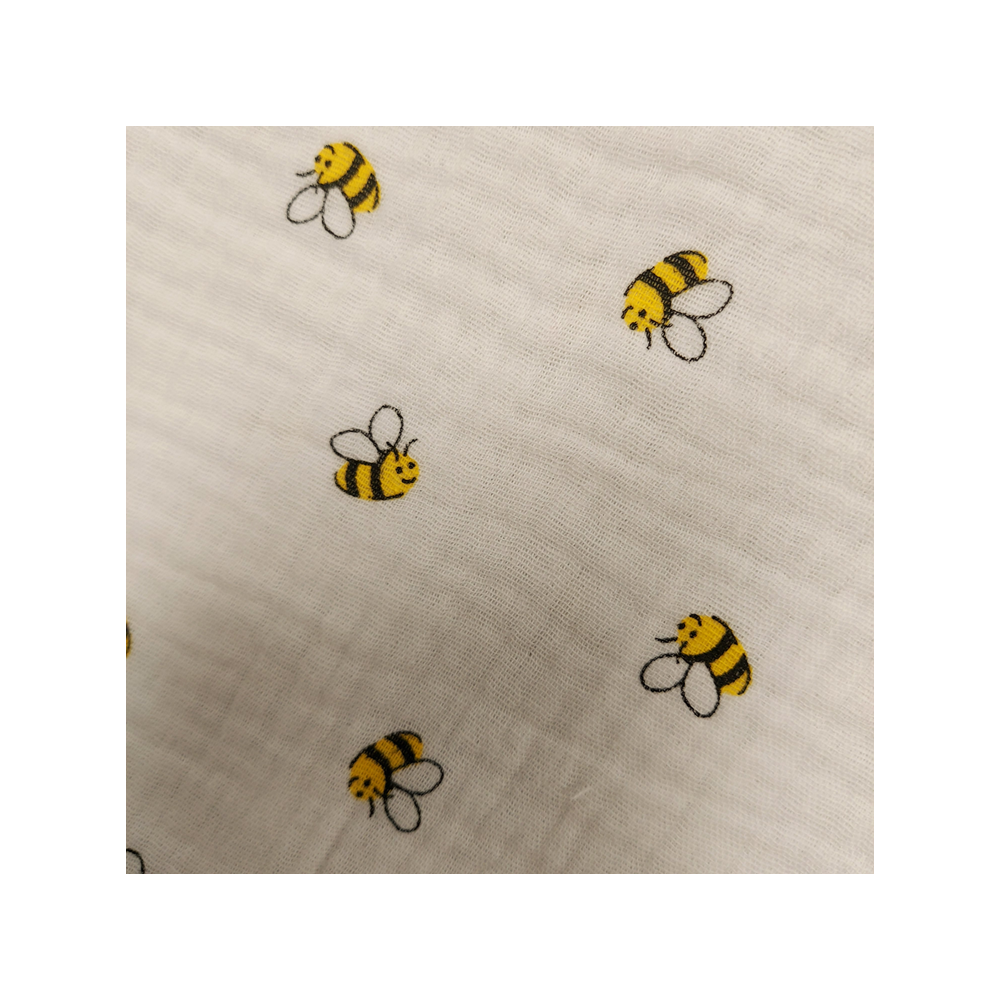 Double gauze material with little bee