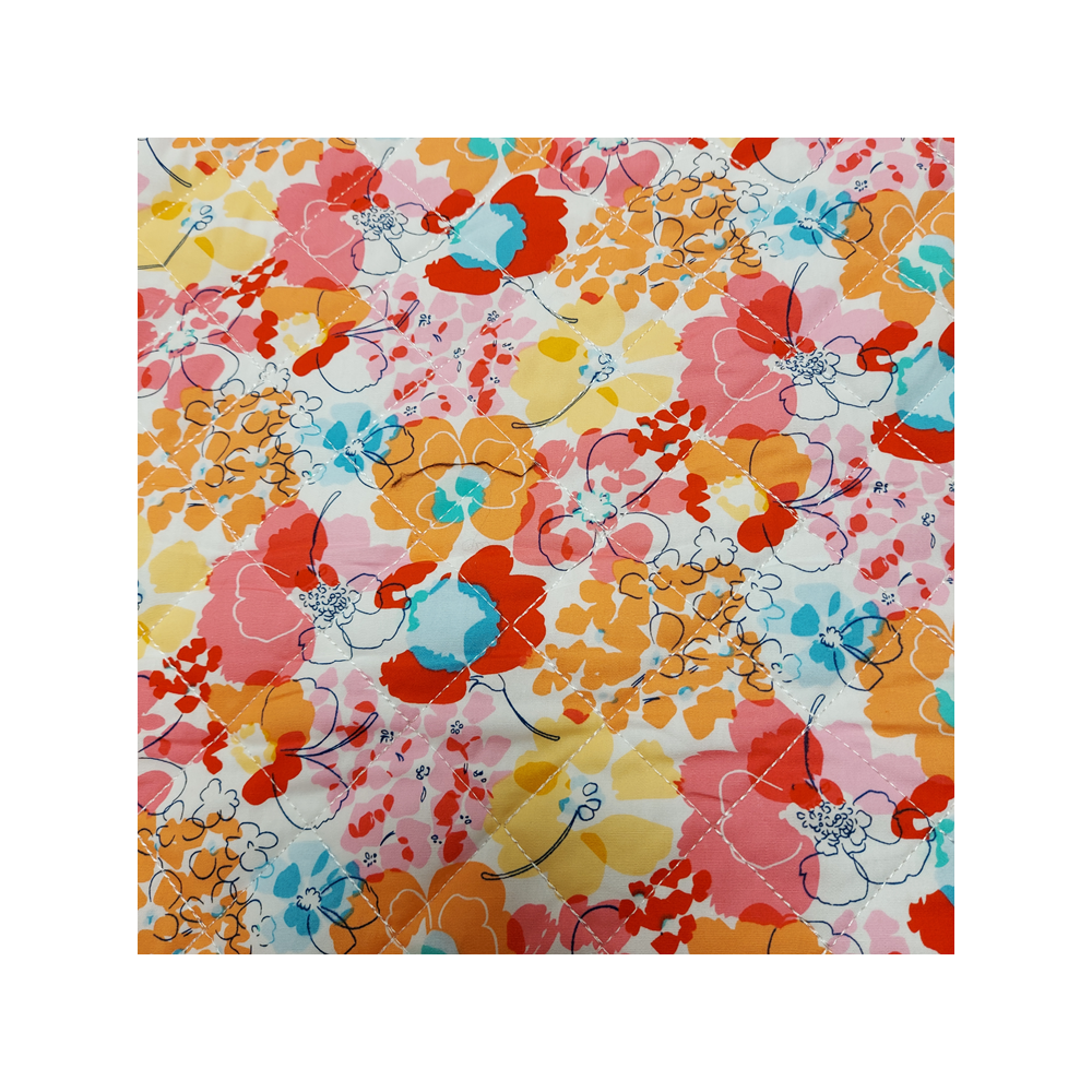 Tissu matelassé réversible imprimé printemps
