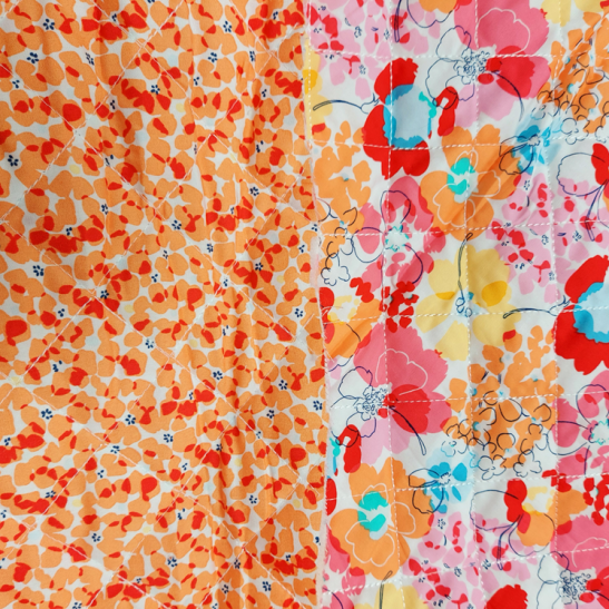 Tissu matelassé réversible imprimé printemps