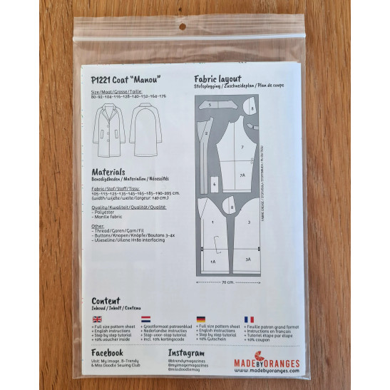 Pattern children coat "Manou " by B Trendy