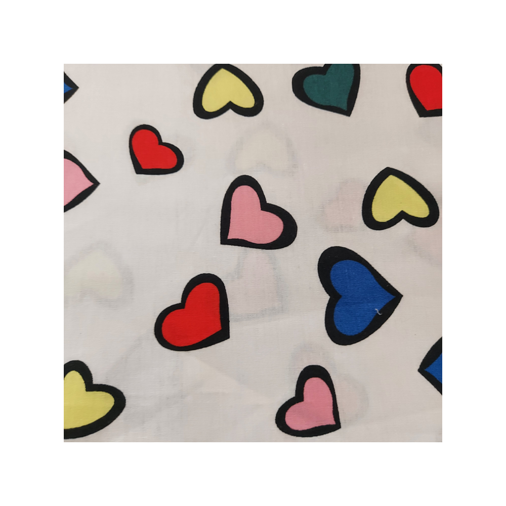 Cotton material print with heart