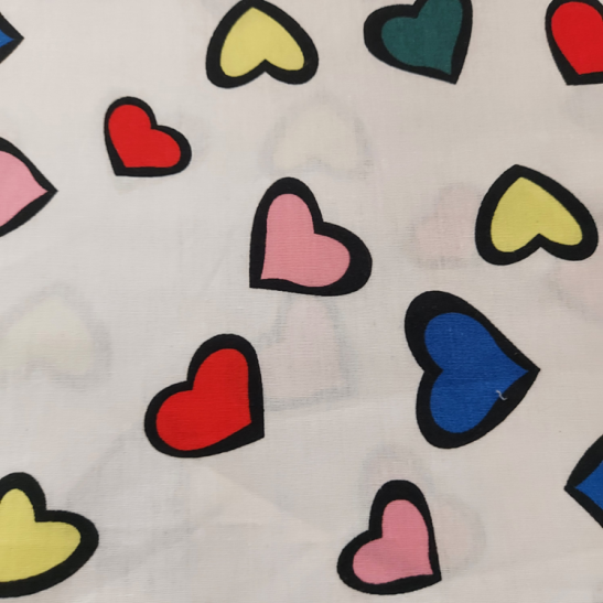 Cotton material print with heart