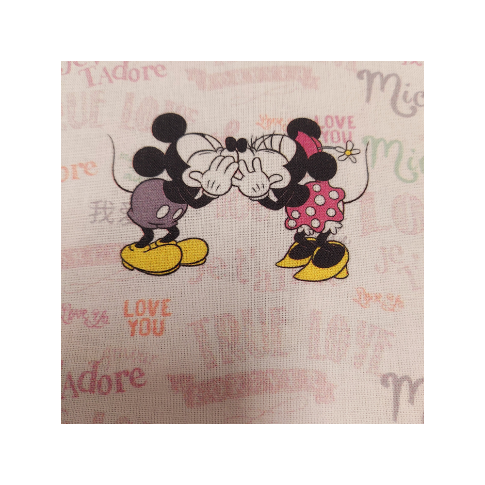 Tissu coton imprimé Mickey et Minnie