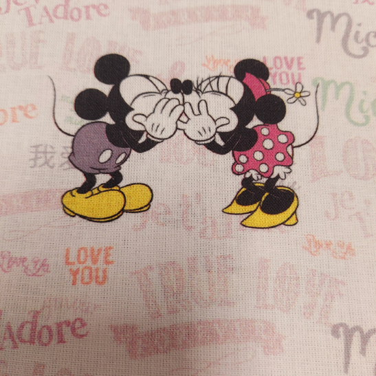 Tissu coton imprimé Mickey et Minnie