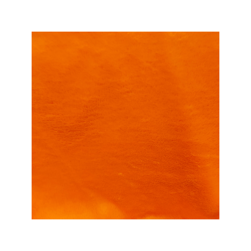Tissu imitation fourrure à poil court  coloris orange vif