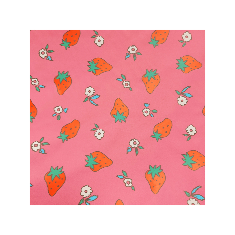 Tissu imperméable Domotex imprimé fraise