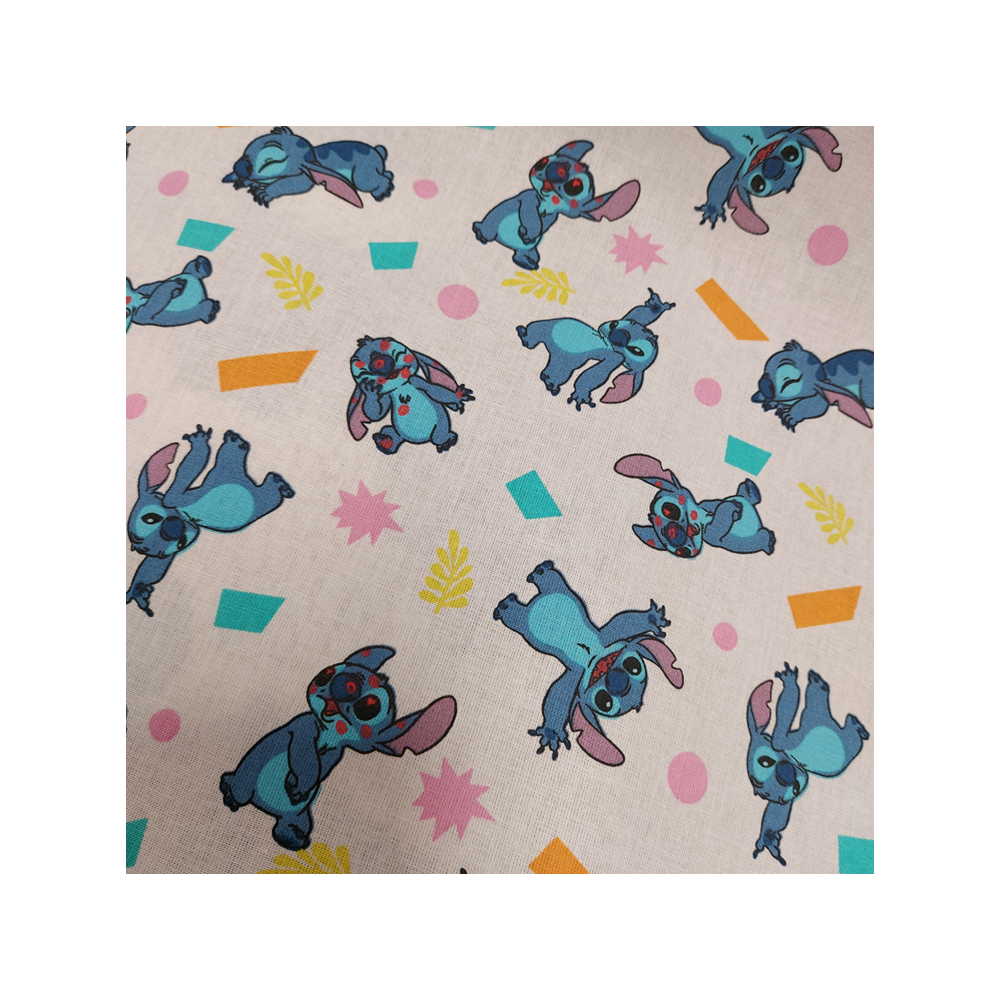 Tissu Walt Disney coton imprimé Stitch bleu