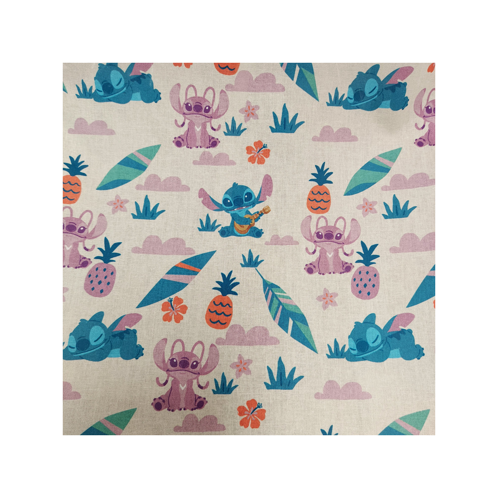 Tissu Walt Disney coton imprimé Stitch parme