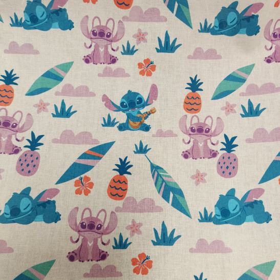 Tissu Walt Disney coton imprimé Stitch parme