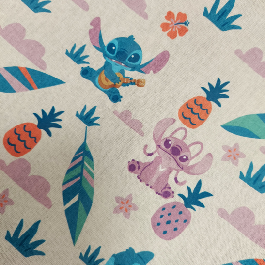 Tissu Walt Disney coton imprimé Stitch parme