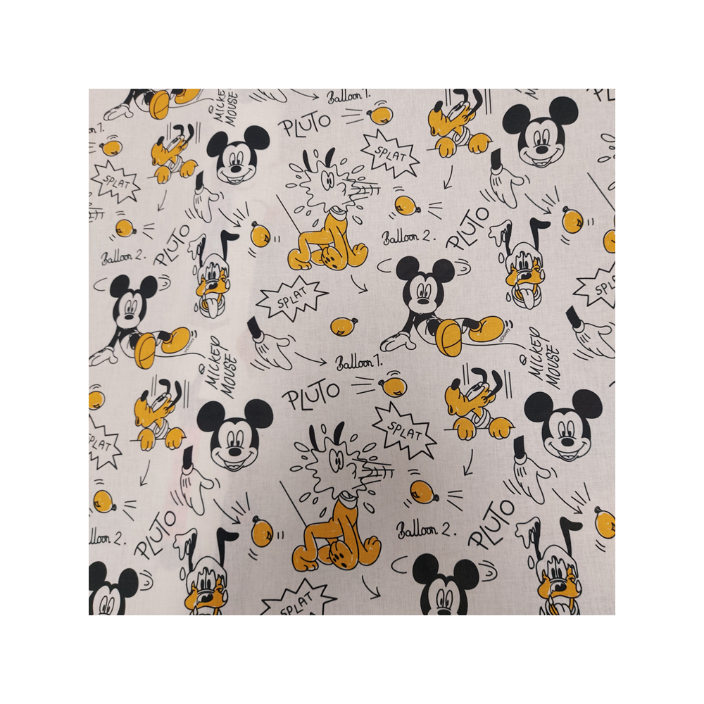 Tissu coton Walt Disney Mickey et Pluto