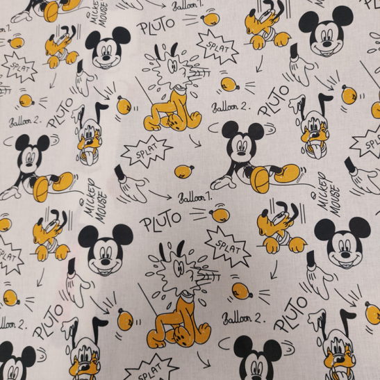 Tissu coton Walt Disney Mickey et Pluto