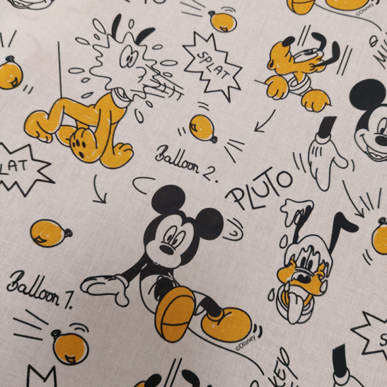 Tissu coton Walt Disney Mickey et Pluto