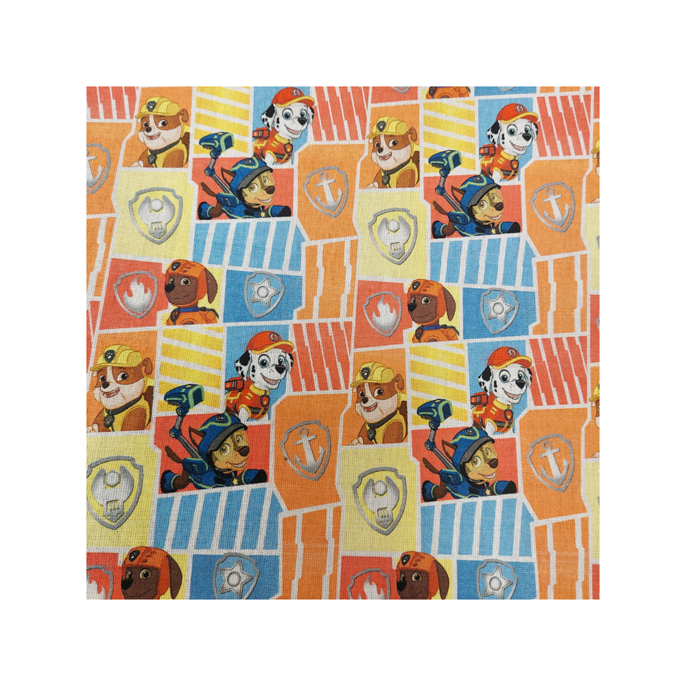 Tissu coton Pat Patrouille coloris orange