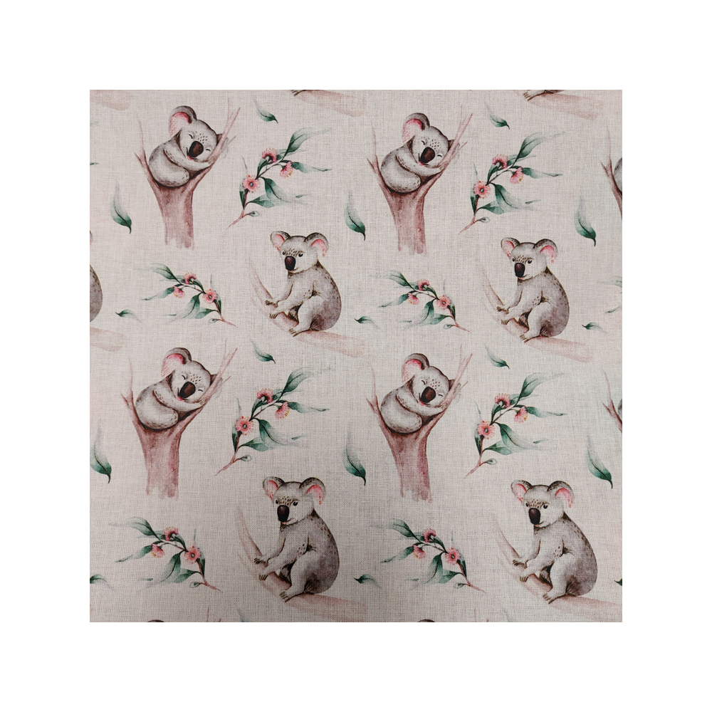 Cotton digital material print with koala
