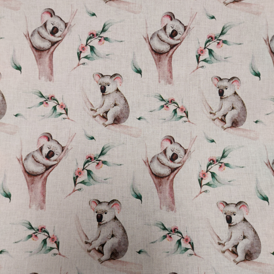 Cotton digital material print with koala