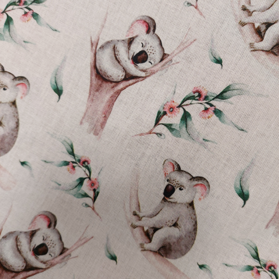 Cotton digital material print with koala