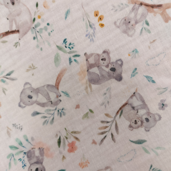 Double gauze material with koala