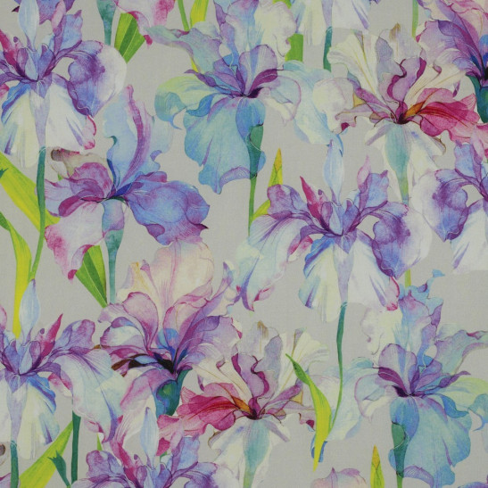 Viscose material Poppy print iris