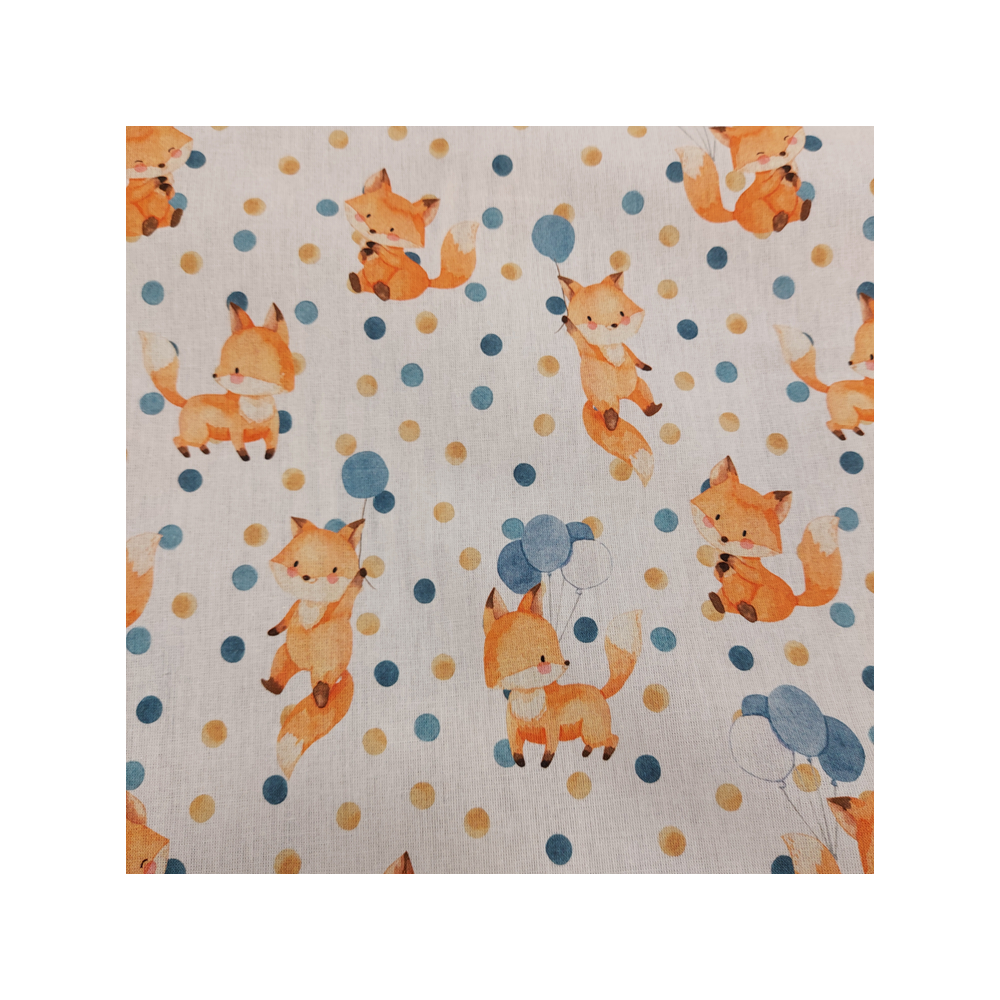 Tissu coton numérique imprimé renard
