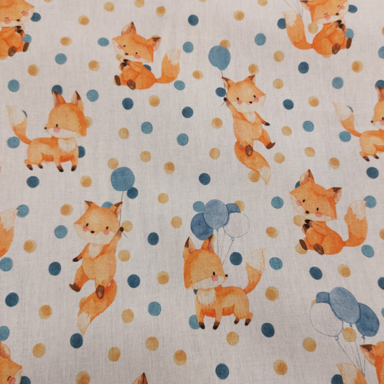Tissu coton numérique imprimé renard