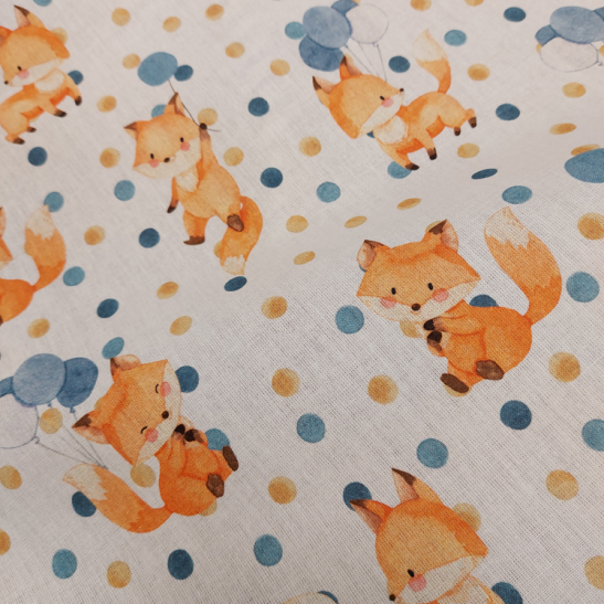 Cotton digital material print with fox