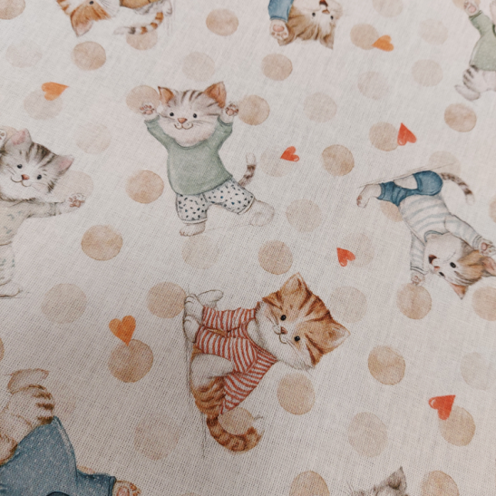 Tissu coton numérique imprimé chat