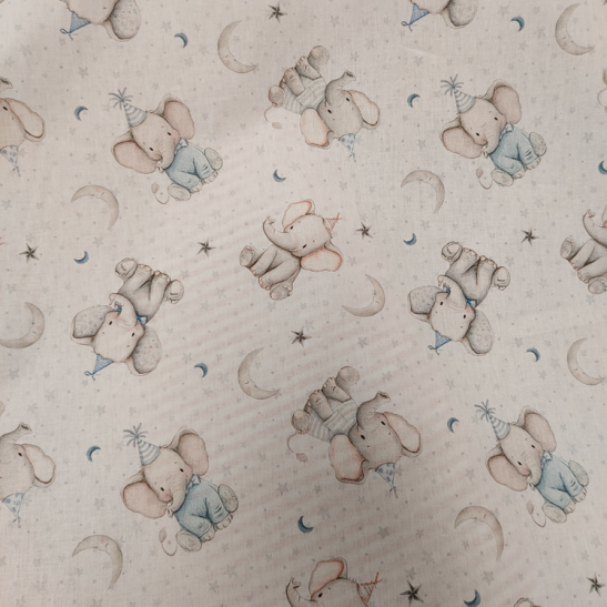 Cotton digital material print with elephant