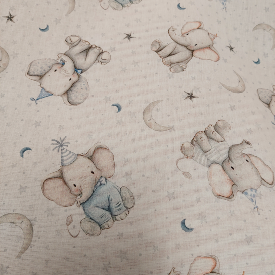 Cotton digital material print with elephant