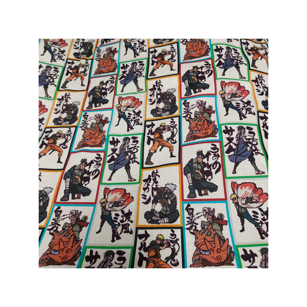 Tissu licence coton manga Naruto et Yamato