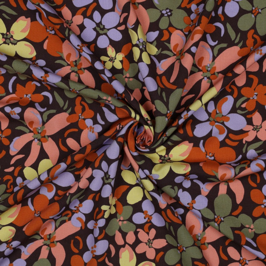 Viscose material Poppy print with Nalia flower