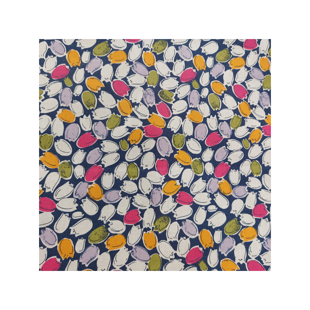 Tissu coton imprimé tulipe