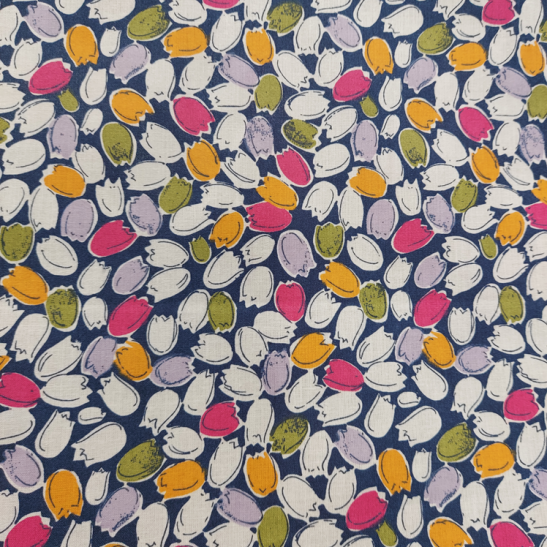 Tissu coton imprimé tulipe