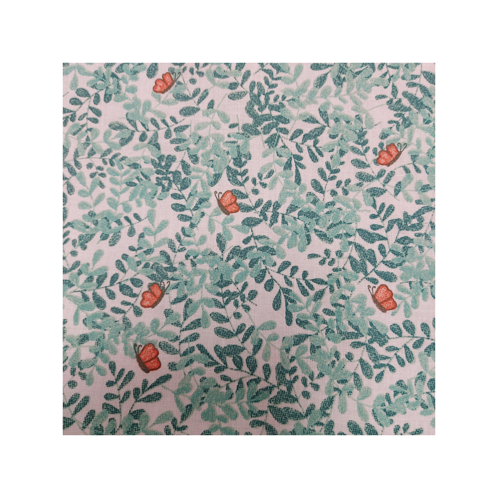 Cotton material print with butterfly