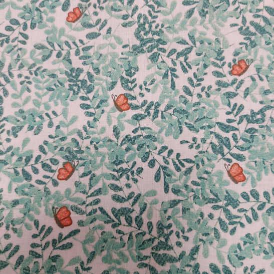 Tissu coton imprimé avec motifs de papillons