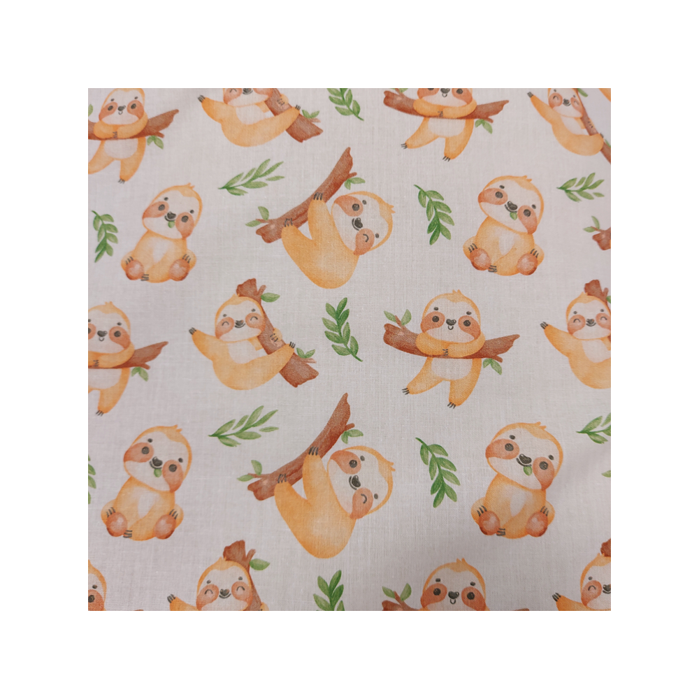 Cotton digital material print with lazy animal