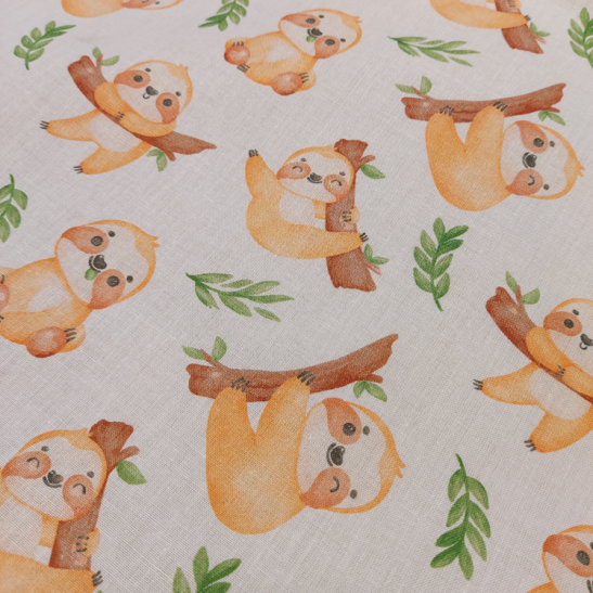 Cotton digital material print with lazy animal